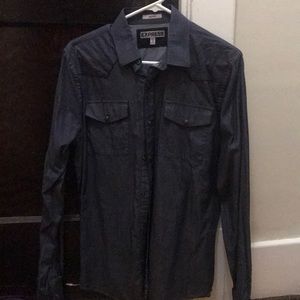 Express medium  dress shirt jean blue